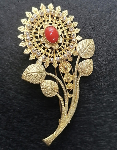 FIT 227C Spilla Fiore con corallo