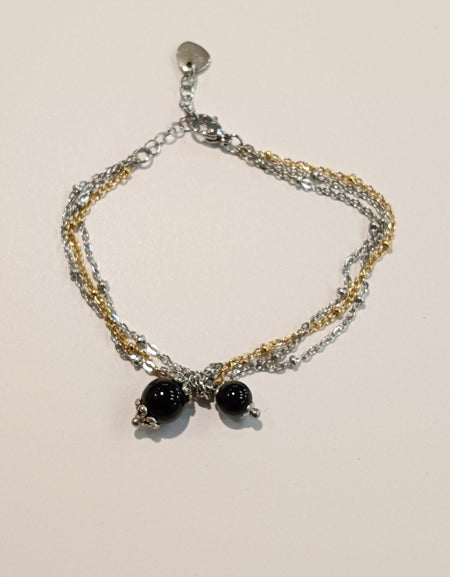 TDS BP33028 Bracciale doppio Su Coocu e Sfera Zirconata pendente