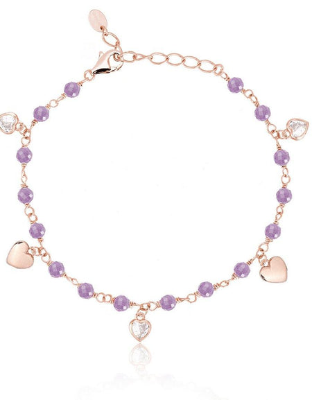 Mabina bracciale rosario con ametista e zirconi 533320 - pianaecasti-gioielleria