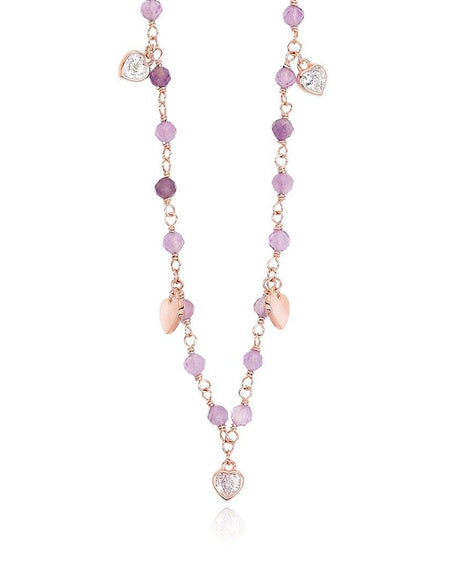 Mabina bracciale rosario con ametista e zirconi 553311 - pianaecasti-gioielleria