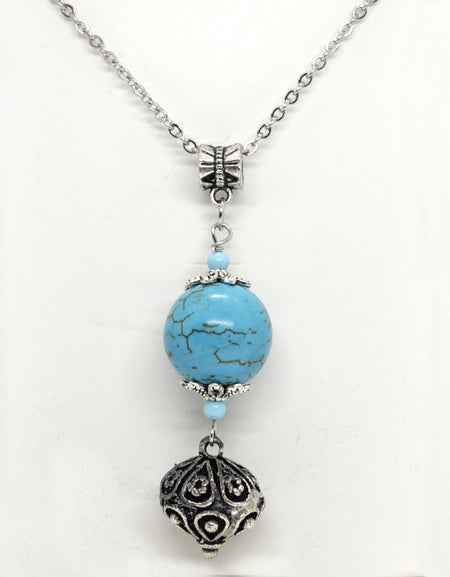 TDS BP32007 Catenina pietra tonda colorata e bottone