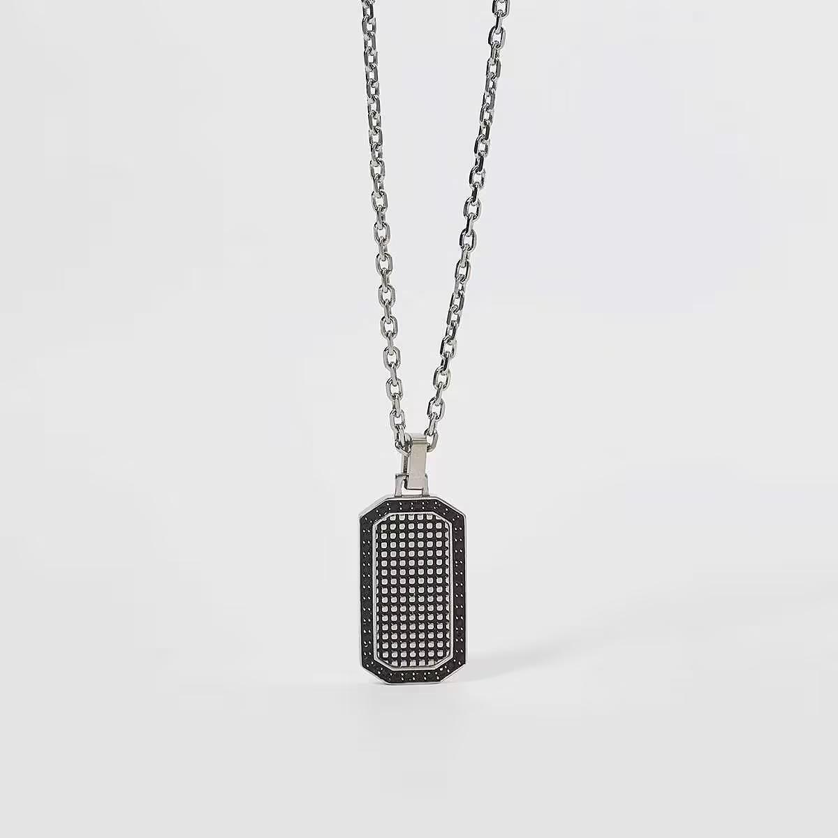 2Jewels Girocollo piastrina con zirconi neri in acciaio 316L
