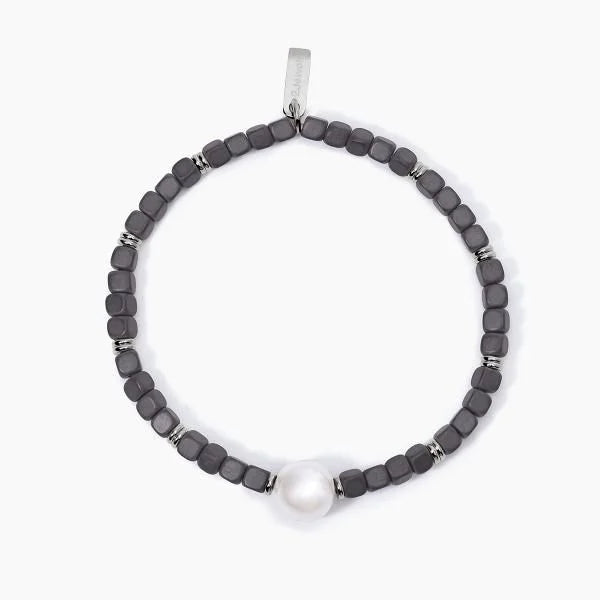 2Jewels Bracciale ematite con perla