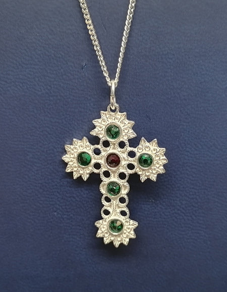 FIT 246 Ciondolo Croce filigrana e pietre colorate