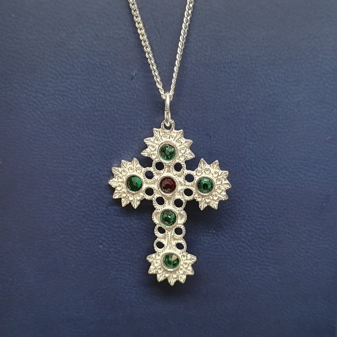 FIT 246 Ciondolo Croce filigrana e pietre colorate