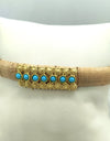 FIT 4493 Bracciale in sughero con targhetta e turchesi