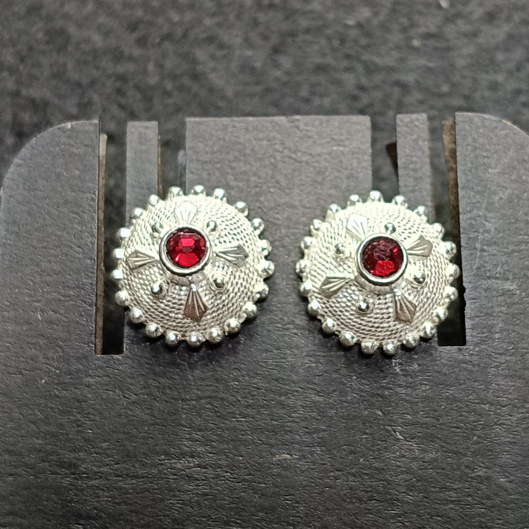 FIT 9508 Orecchini tipo Bottone con granato