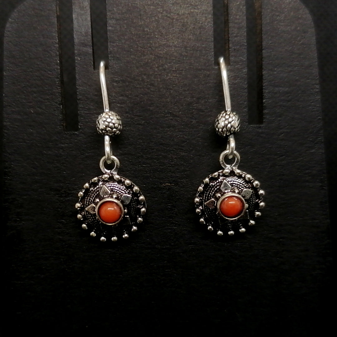 FIT 9521C Orecchini tipo Bottone sardo corallo 10