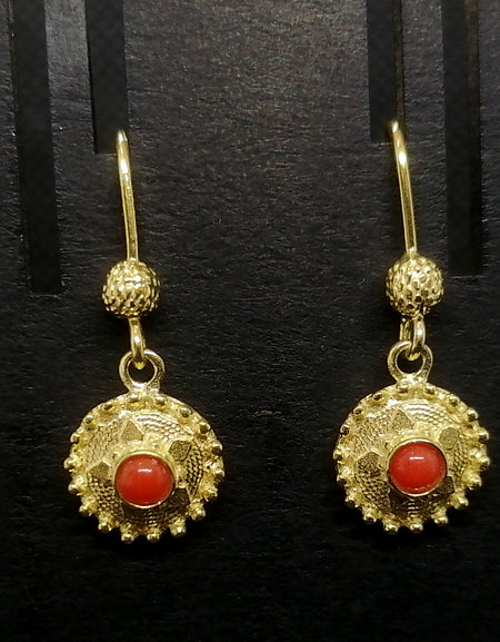 FIT 9521C Orecchini tipo Bottone sardo corallo 10