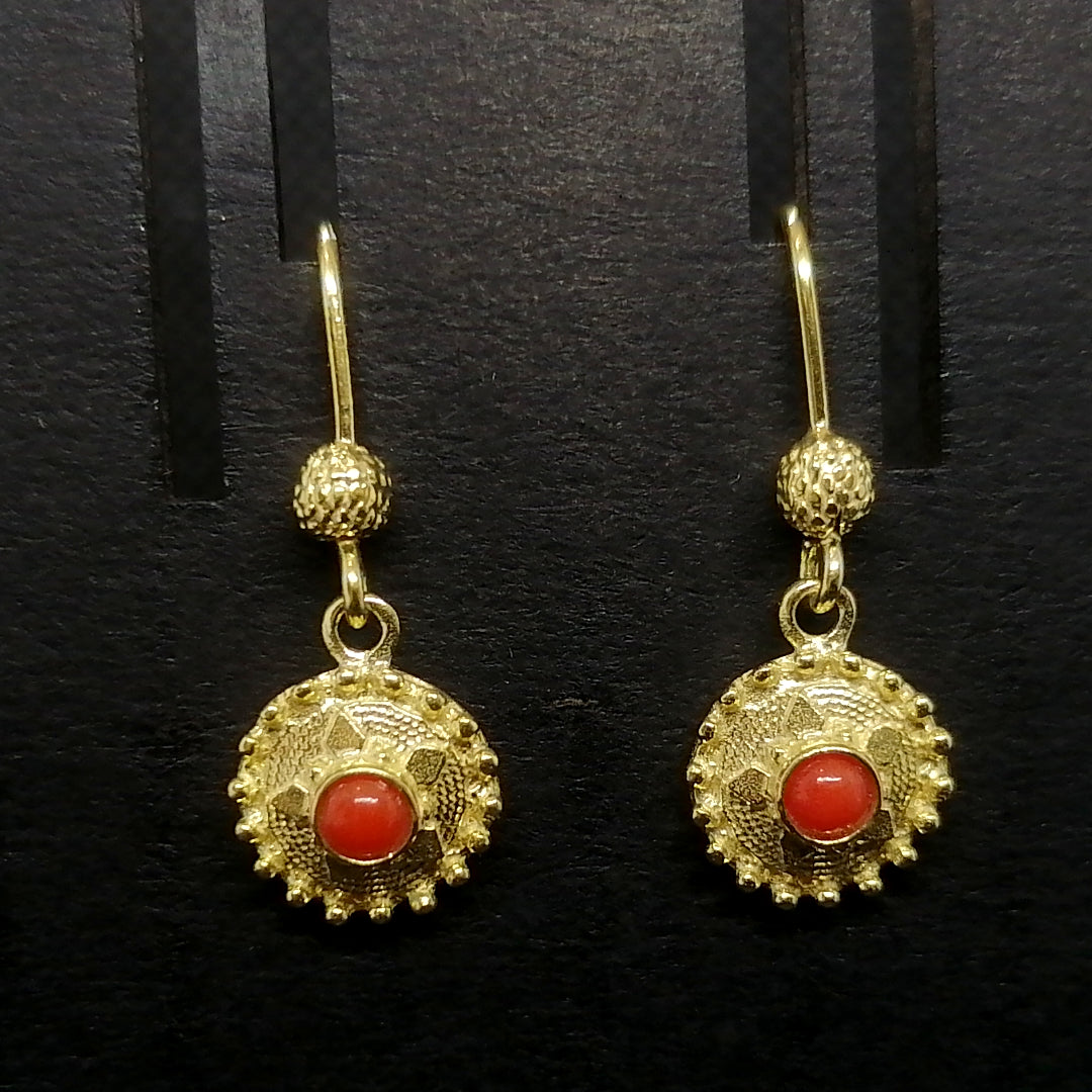 FIT 9521C Orecchini tipo Bottone sardo corallo 10