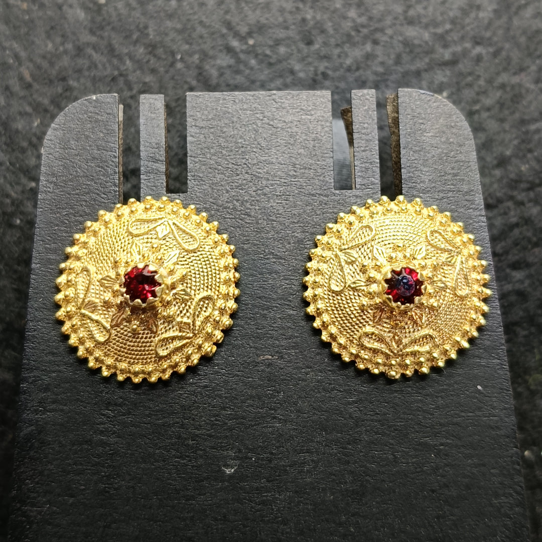 FIT 9583P Orecchini tipo Bottone con granato