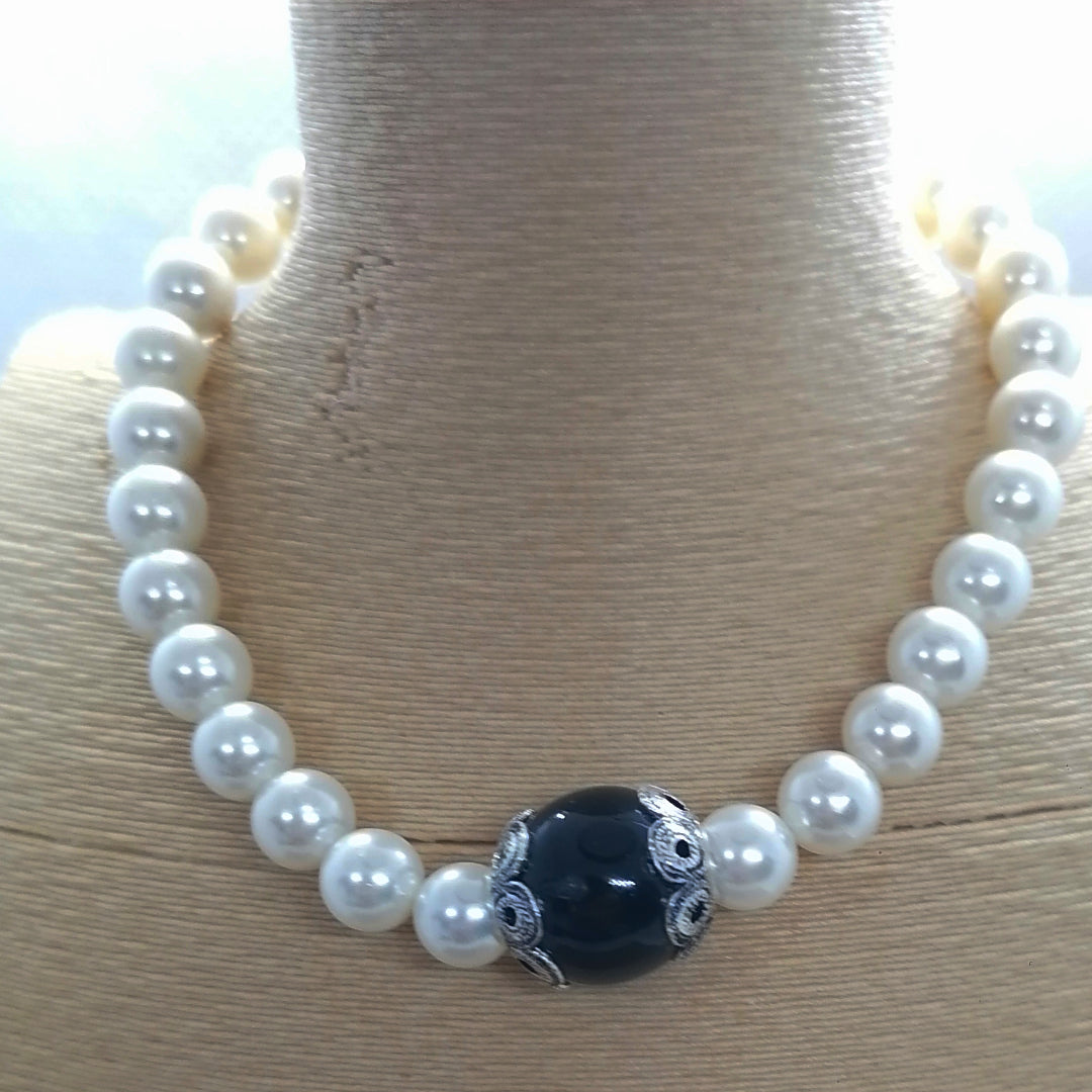 FIT 4497-1 Bracciale elastico in perle e Cocco