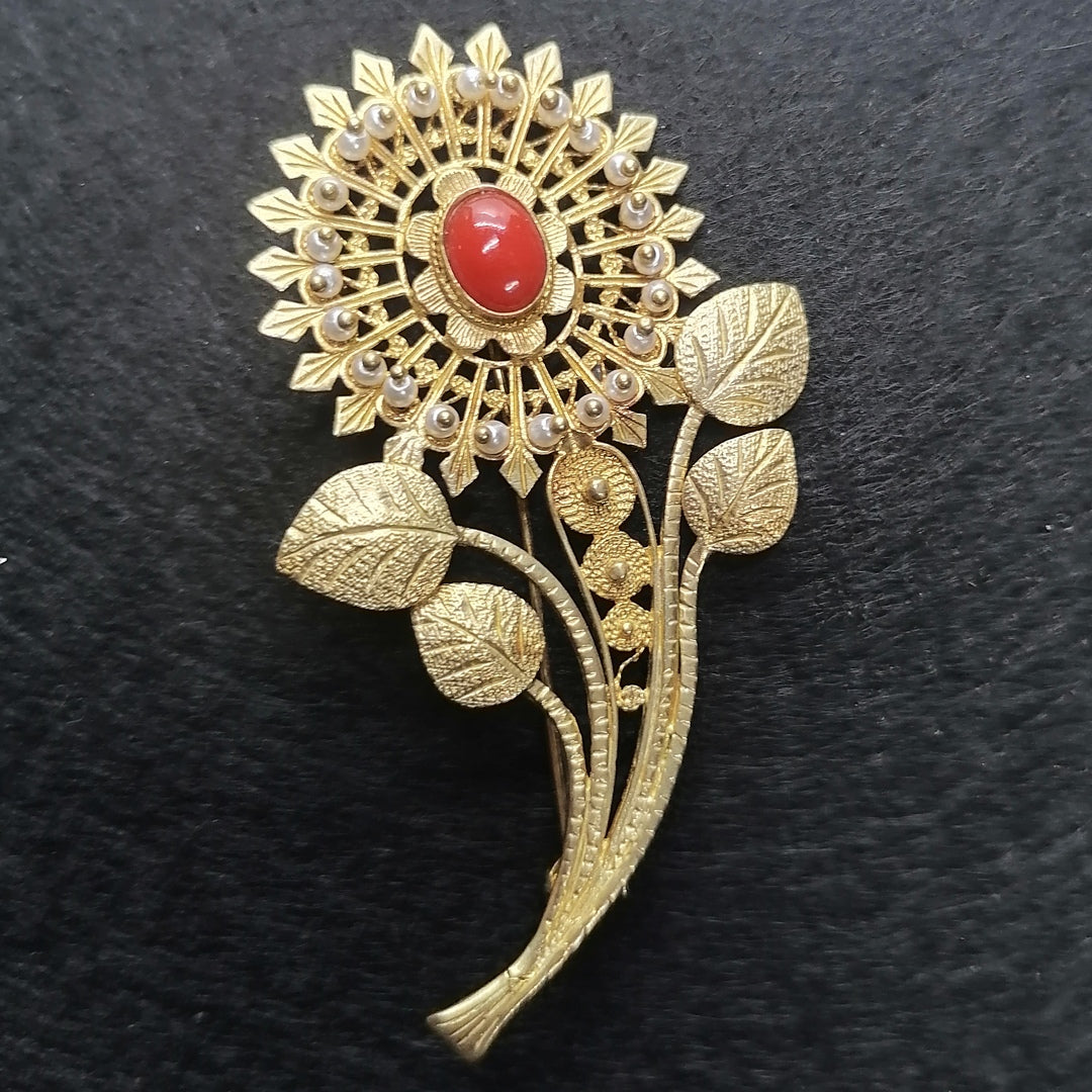 FIT 227C Spilla Fiore con corallo