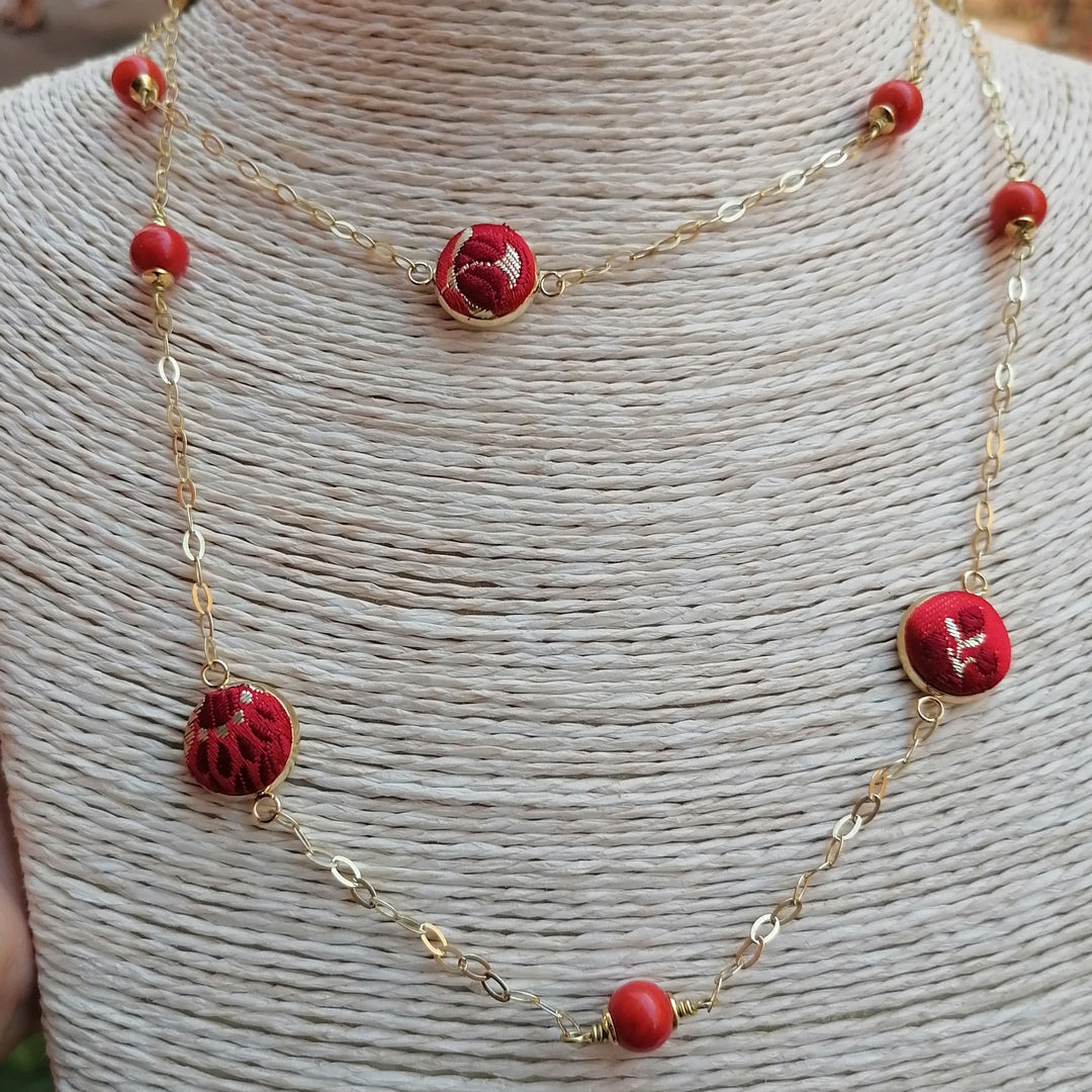 Furighedda Arrubia girocollo in Broccato