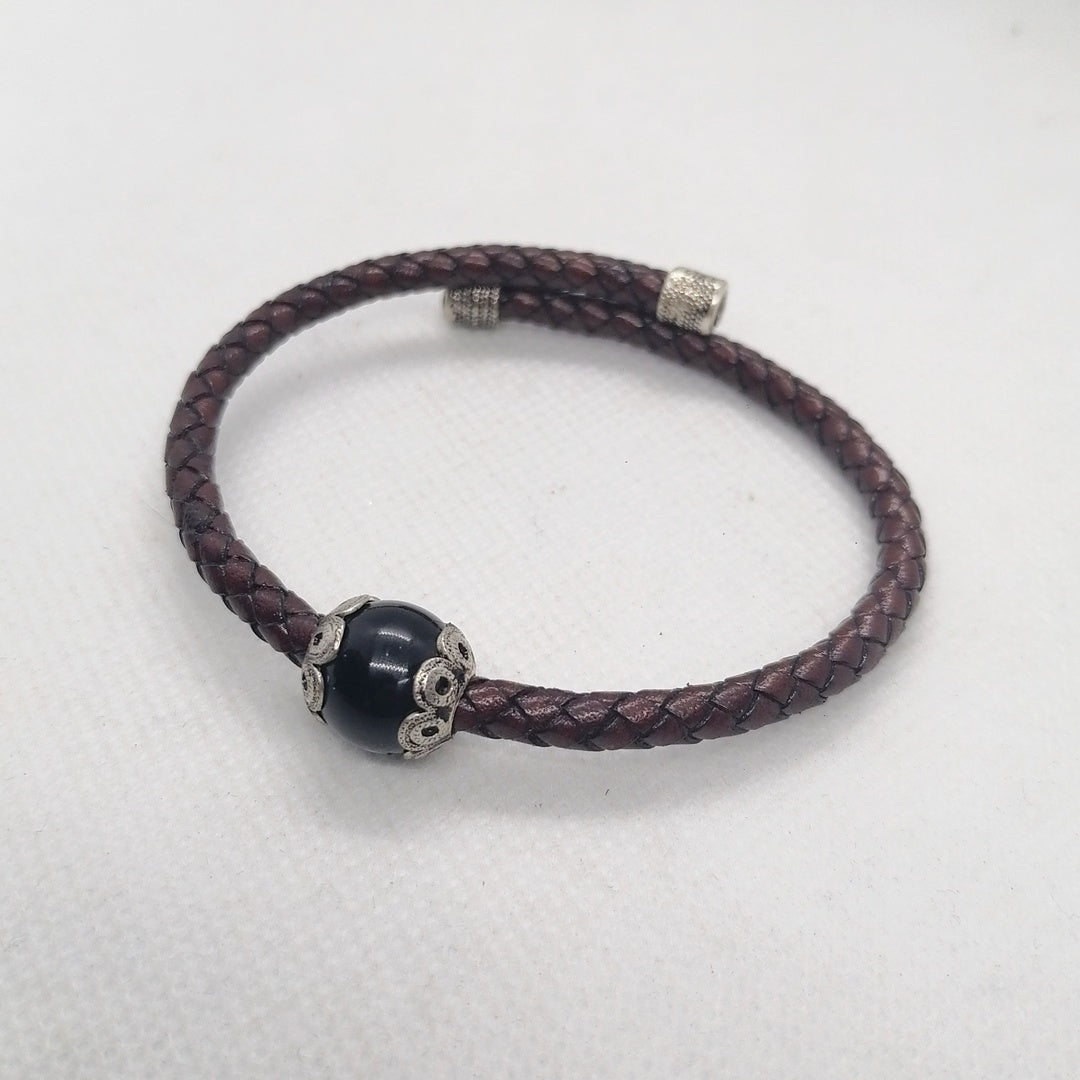 FIT 7881COC Bracciale COCCO semirigido treccia in pelle