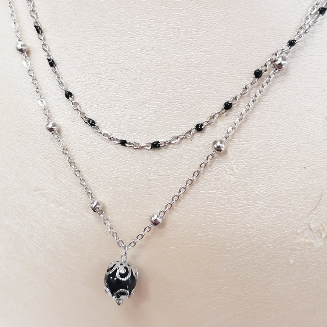 ODJ Catenina "Luce" cristalli neri