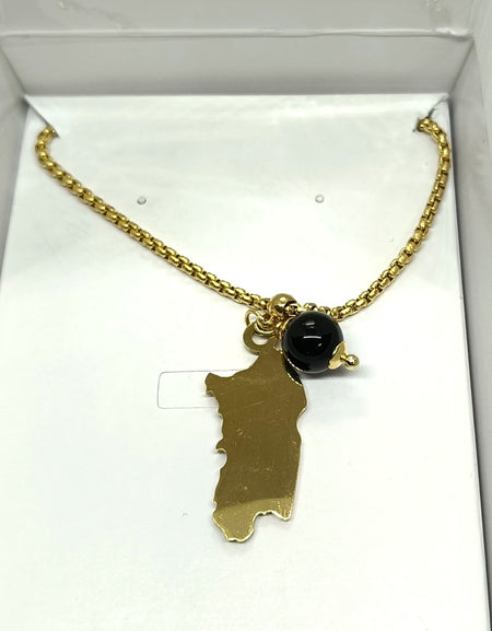 TDS BP32028G Catenina intrecciata con ciondolo Sardegna e Cocco