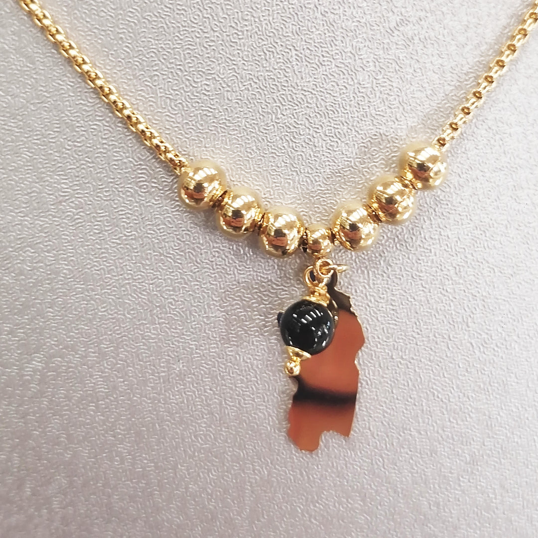 TDS BP32044G Catenina dorata con ciondolo Sardegna e Cocco