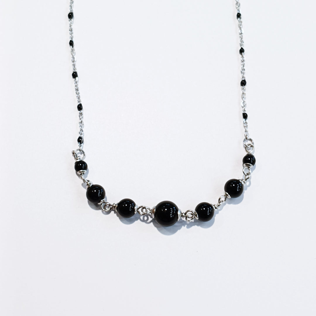 TDS BP32052 Girocollo in acciaio con Su Coccu in onice