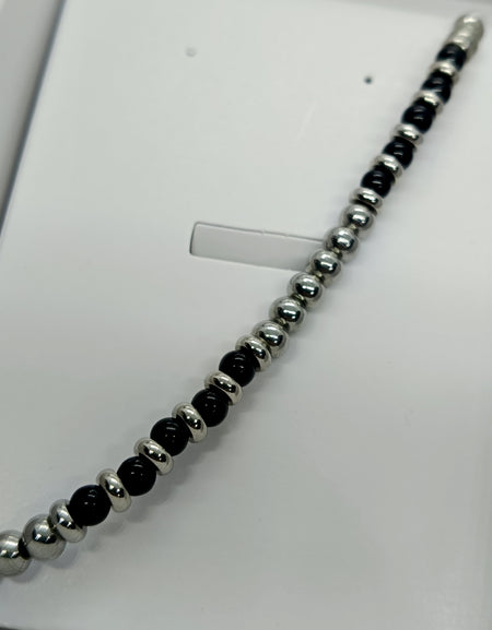 TDS BP33008 Bracciale con pietre nere e sferette