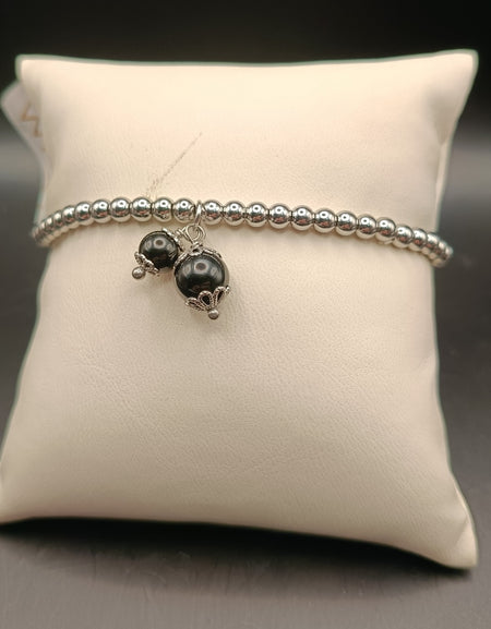 TDS BP33021 Bracciale Coccu nero e bottone elastico