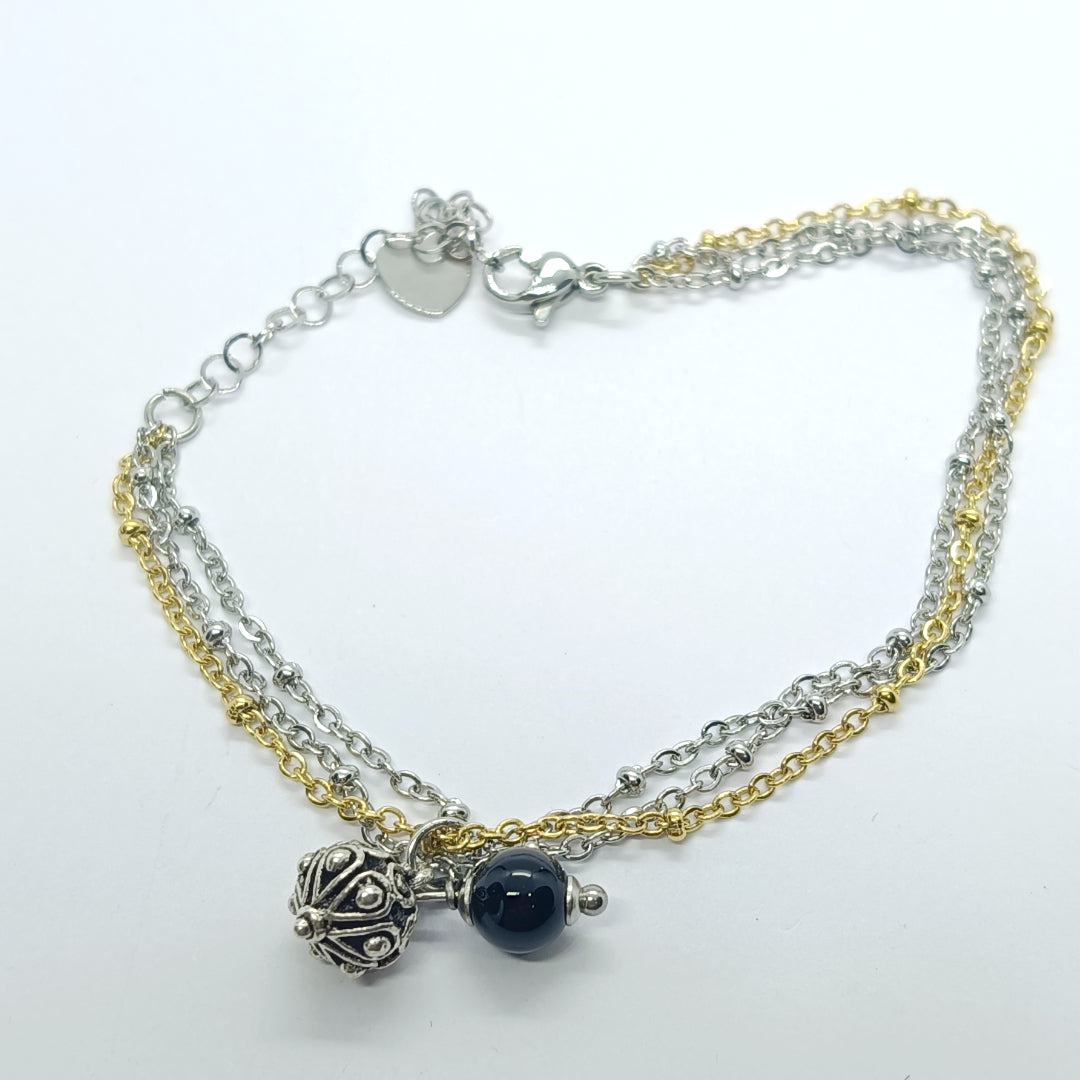 TDS BP33029 Bracciale triplo bicolore Su Coccu e Bottone