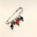 TDS BP37001 Spilla con Su Coccu, Buttones e pietre rosse