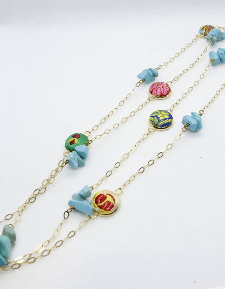 Furighedda Azuleia girocollo in Broccato