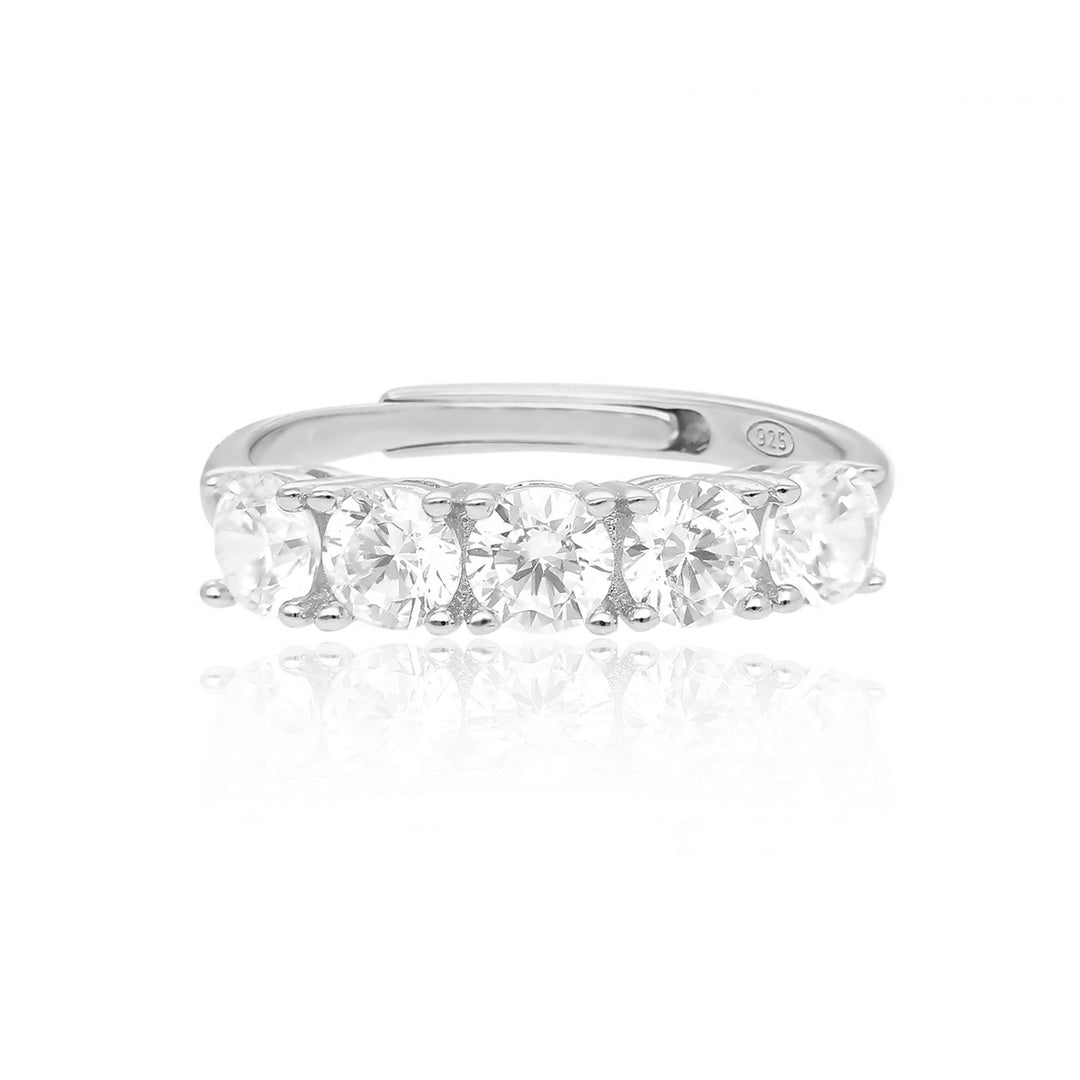 Mabina Anello riviera in argento con cinque zirconi 523174