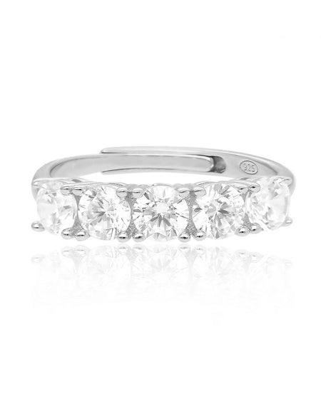 Mabina Anello riviera in argento con cinque zirconi 523174