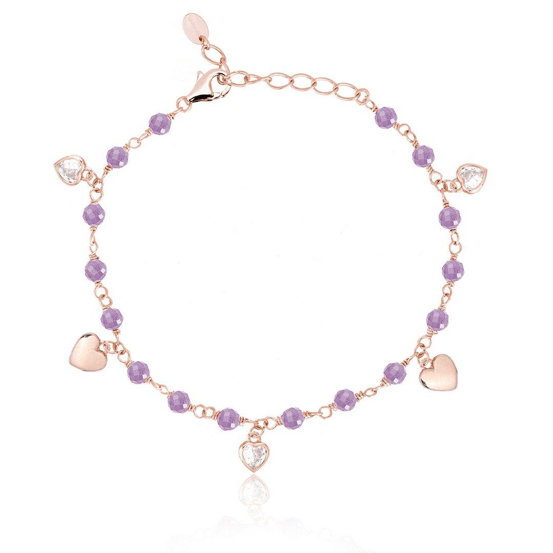 Mabina bracciale rosario con ametista e zirconi 533320 - pianaecasti-gioielleria