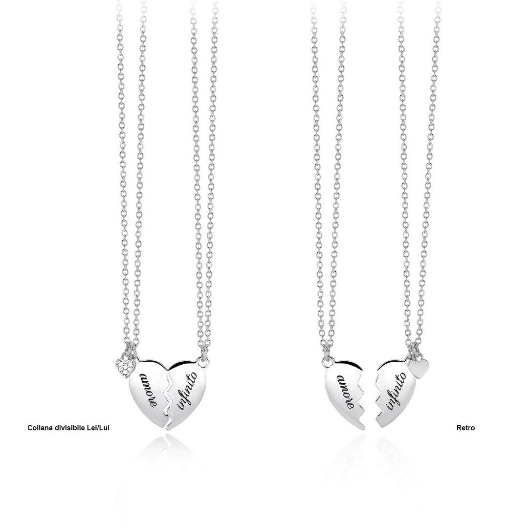 Mabina collana doppio Cuore 553283 - pianaecasti-gioielleria