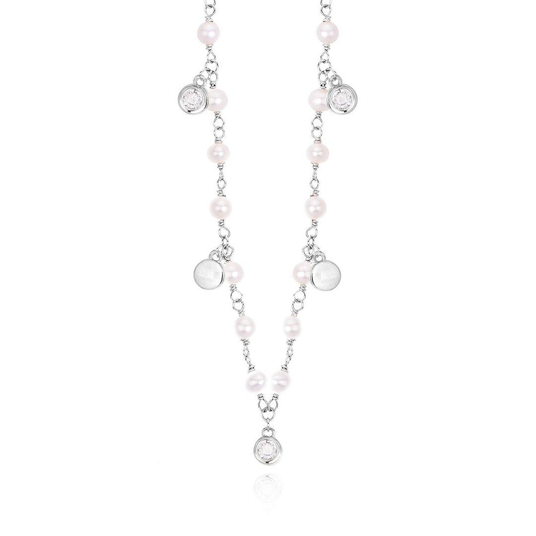 Mabina collana rosario con perle e zirconi 553308 - pianaecasti-gioielleria