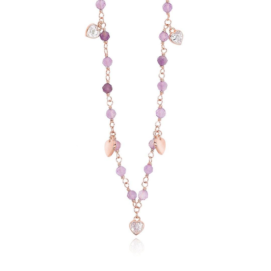 Mabina bracciale rosario con ametista e zirconi 553311 - pianaecasti-gioielleria