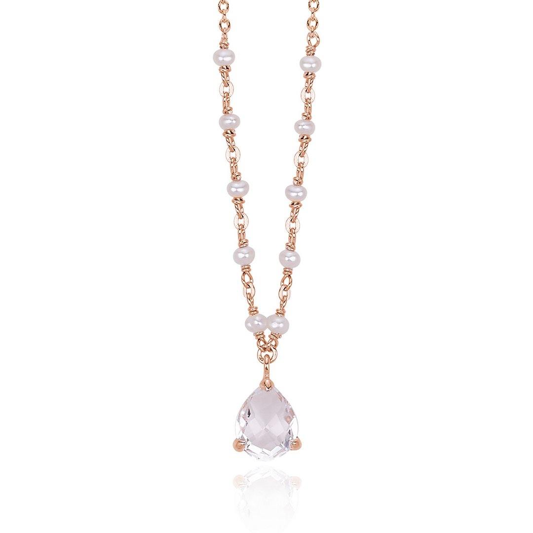 Mabina collana Cristallo di Rocca e Perle 553355 - pianaecasti-gioielleria