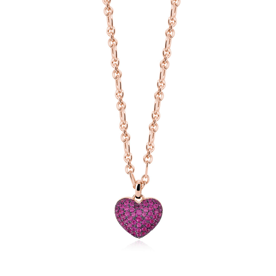 Mabina collana Cuore in pavè di rubini 553410