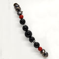 TDS BP33022 Bracciale elastico con pietre nere e rosse